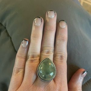 Natural gemstone ring, and sterling silver
